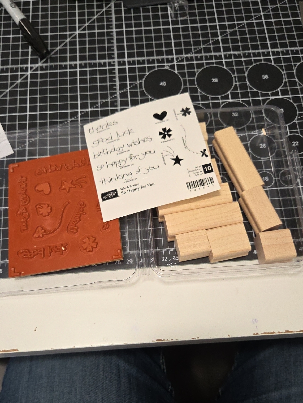 New So Happy For You Stampin Up Wood Mounted Rubber Stamp Set